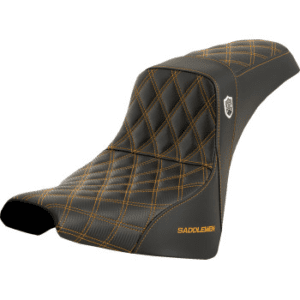 SADDLEMEN Pro Series SDC Performance Grip Seat - without Backrest - Gold Stitch - FXBB/FXST '18-'23 SC81830GOL