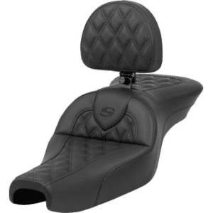 SADDLEMEN Roadsofa™ Standard Reach Seat - with Backrest - Lattice Stitch - XL '04-'22 807-11-182BR